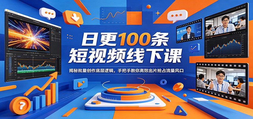 日更100条短视频线下课:揭秘批量创作底层逻辑,手把手教你高效出片抢占流量风口-777网创网