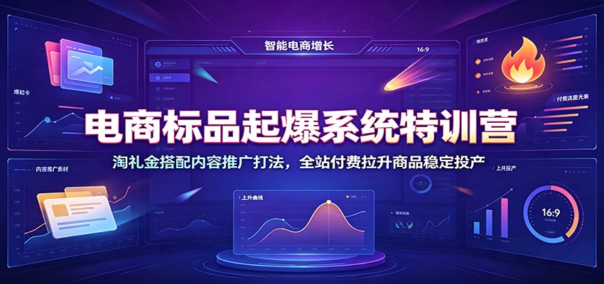 电商标品起爆系统特训营：淘礼金搭配内容推广打法，全站付费拉升商品稳定投产-777网创网