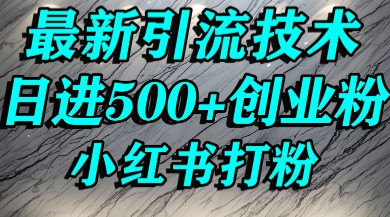 小红书精准引流创业粉,前辈求带孩子走投无路了,单人操作日引500+精准创业粉-777网创网