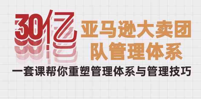 （10178期）30亿-亚马逊大卖团队管理体系，一套课帮你重塑管理体系与管理技巧-777网创网