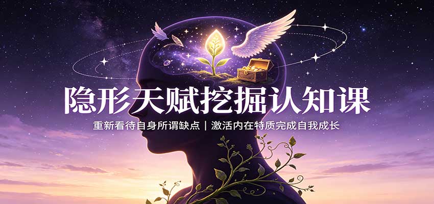 隐形天赋挖掘认知课：重新看待自身所谓缺点，激活内在特质完成自我成长-777网创网
