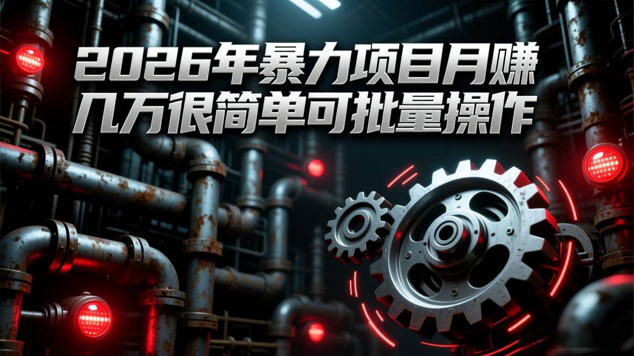 （17218期）2026年暴力项目月赚几万很简单可批量操作，成本低，利润大-777网创网