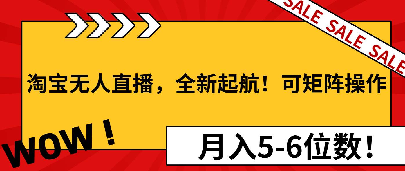 (13946期)淘宝无人直播,全新起航!可矩阵操作,月入5-6位数!-777网创网