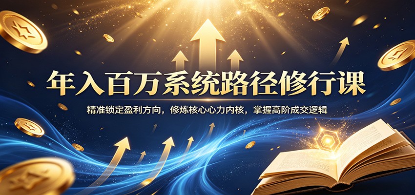 年入百万系统路径修行课：精准锁定盈利方向，修炼核心心力内核，掌握高阶成交逻辑-777网创网