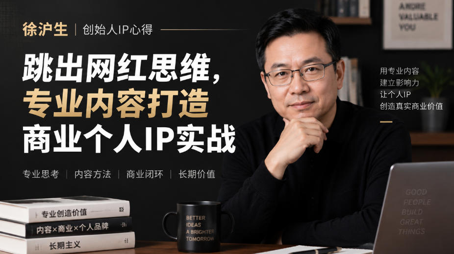徐沪生创始人IP心得|跳出网红思维,专业内容打造商业个人IP实战【文档】-777网创网