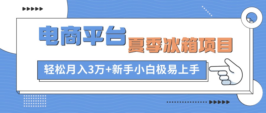（10934期）电商平台夏季冰箱项目，轻松月入3万+，新手小白极易上手-777网创网