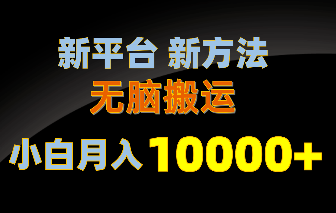 (10605期)新平台新方法,无脑搬运,月赚10000+,小白轻松上手不动脑-777网创网