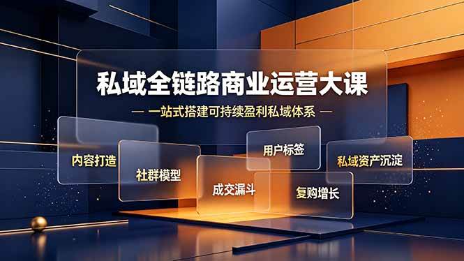 （19166期）私域全链路商业运营大课，内容打造社群模型成交漏斗，一站式搭建可持续盈利私域体系-777网创网