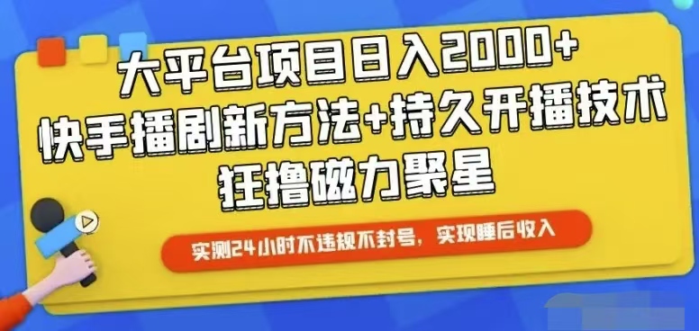 (10694期)快手24小时无人直播,真正实现睡后收益-777网创网