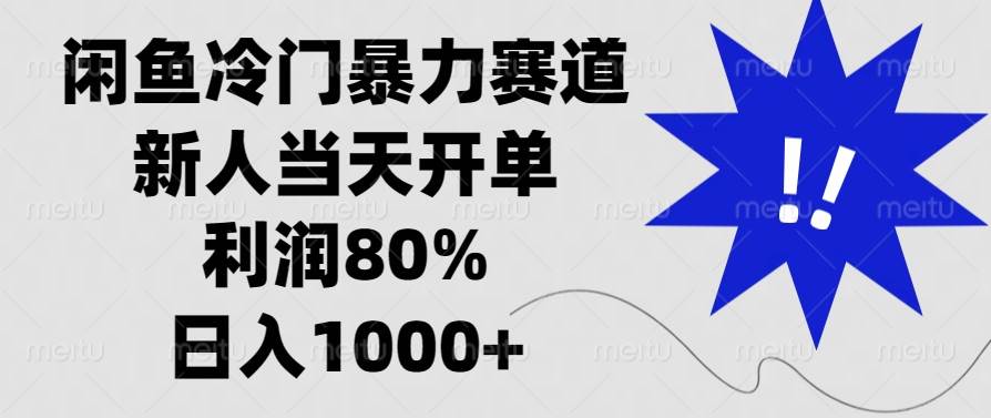 (13660期)闲鱼冷门暴力赛道,新人当天开单,利润80%,日入1000+-777网创网