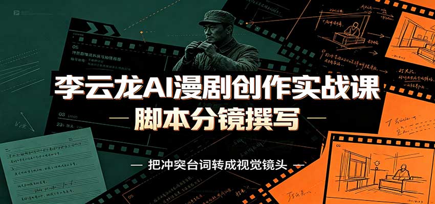 李云龙AI漫剧创作实战课：角色人设还原，脚本分镜撰写，AI漫剧成片完整制作教学-777网创网