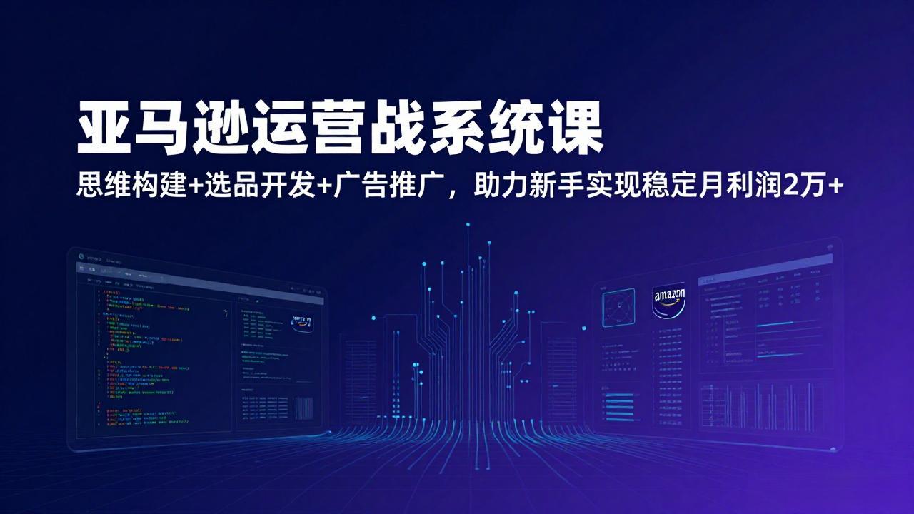 亚马逊运营实战系统课，思维构建+选品开发+广告推广，助力新手实现稳定月利润2万+(更新-777网创网