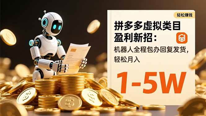 (16529期)拼多多虚拟类目盈利新招:机器人全程包办回复发货,轻松月入 1-5W-777网创网