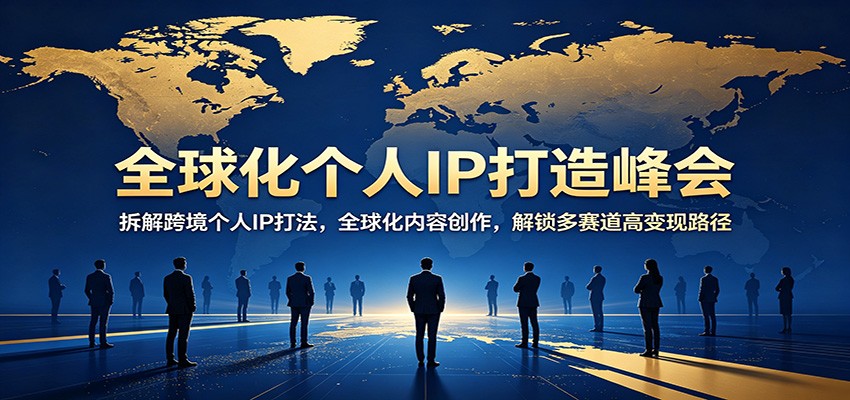 全球化个人IP打造峰会：拆解跨境个人IP打法，全球化内容创作，解锁多赛道高变现路径-777网创网