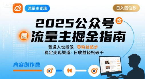 公众号流量主变现项目2025,普通人也能通过这个项目日入四位数