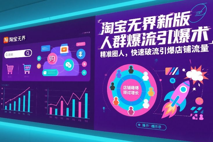 淘宝无界新版人群爆流引爆术,精准圈人,快速破流引爆店铺流量