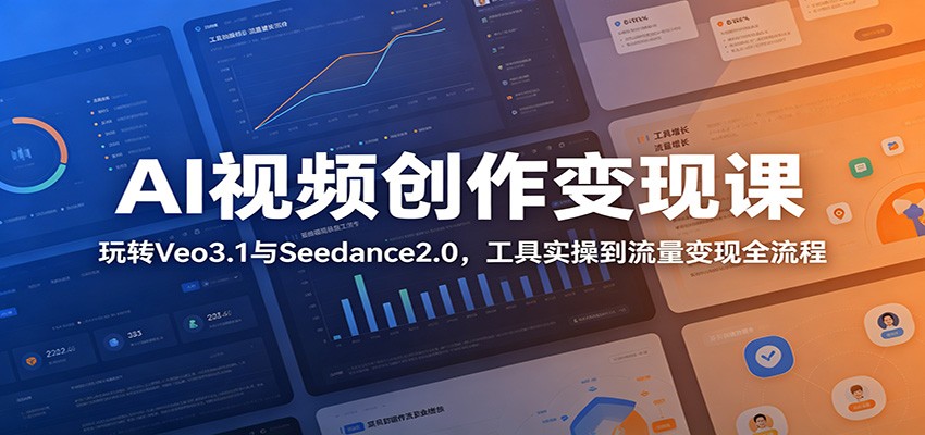 AI视频创作变现课：玩转Veo3.1与Seedance2.0，工具实操到流量变现全流程-777网创网