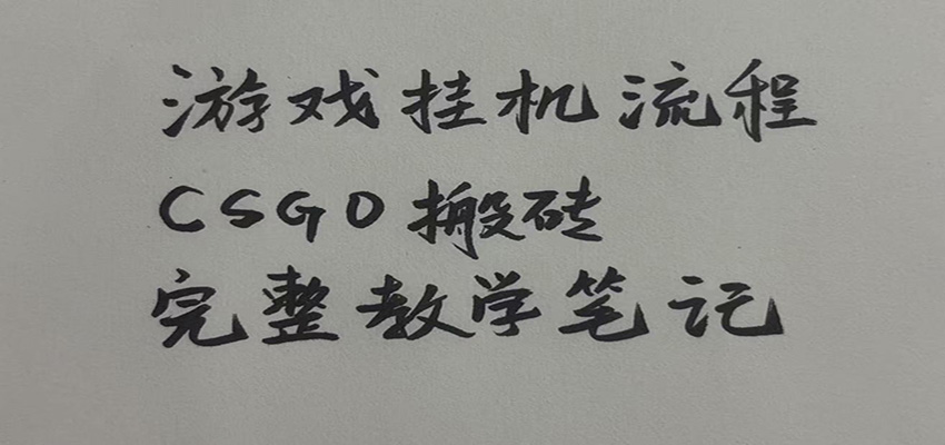 游戏挂机全流程笔记分享，CSGO游戏搬砖，小白看了当天学会见收益-777网创网