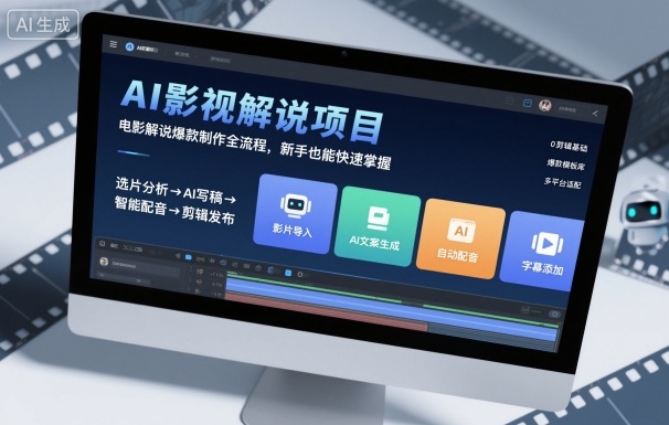 AI影视解说项目，电影解说爆款制作全流程，新手也能快速掌握-777网创网