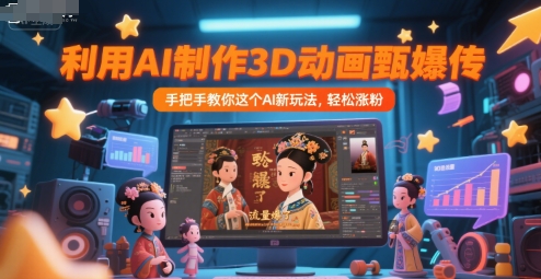 利用AI制作3D动画甄嬛传,流量爆了,手把手教你这个AI新玩法,轻松涨粉