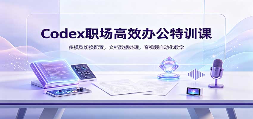 Codex职场高效办公特训课：多模型切换配置，文档数据处理，音视频自动化教学-777网创网