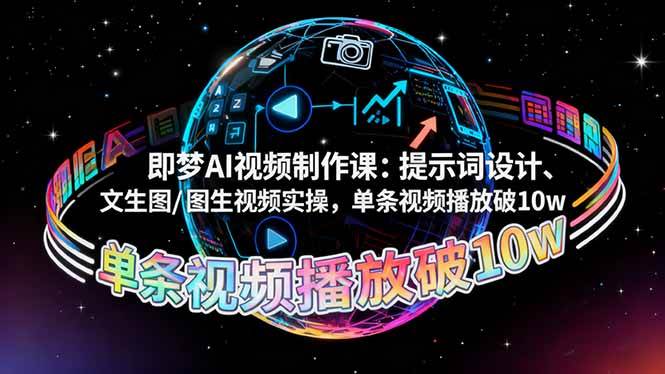 （16417期）即梦AI视频制作课：提示词设计、文生图/图生视频实操，单条视频播放破10w-777网创网