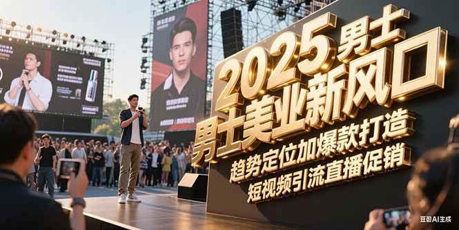 （15190期）2025男士美业新风口，趋势定位加爆款打造，短视频引流直播促销-777网创网