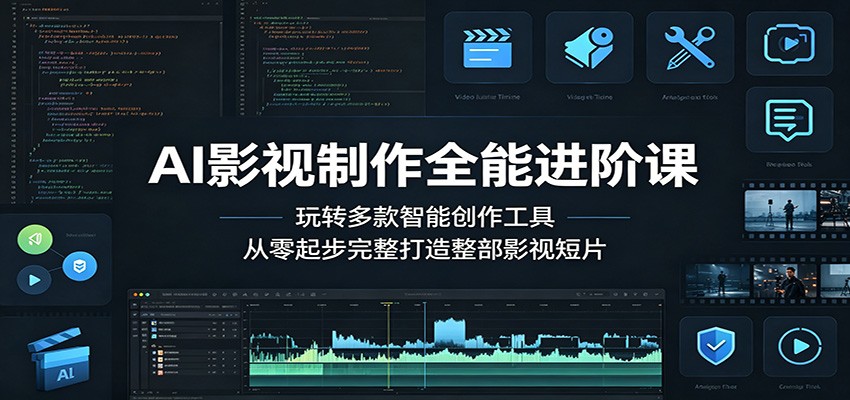 AI影视制作全能进阶课：玩转多款智能创作工具，从零起步完整打造整部影视短片-777网创网