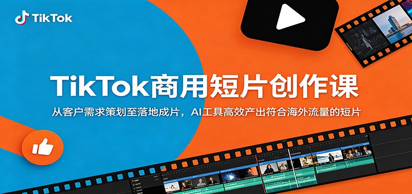 TikTok商用短片创作课：从客户需求策划至落地成片，AI工具高效产出符合海外流量的短片-777网创网