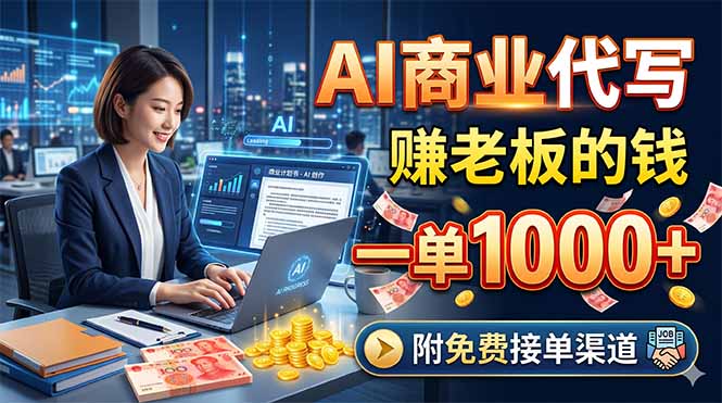 AI商业代写，赚老板的钱，一单1000+，附免费接单渠道-777网创网