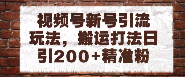 视频号新号引流玩法,搬运打法日引200+精准粉,可矩阵放大【揭秘】-777网创网