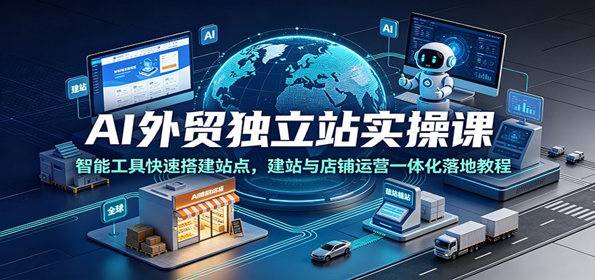 AI外贸独立站实操课：智能工具快速搭建站点，建站与店铺运营一体化落地教程-777网创网
