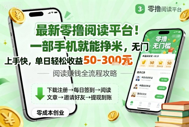 最新零撸阅读平台!一部手机就能挣米,无门槛上手快,单日轻松收益50-3张【揭秘】-777网创网