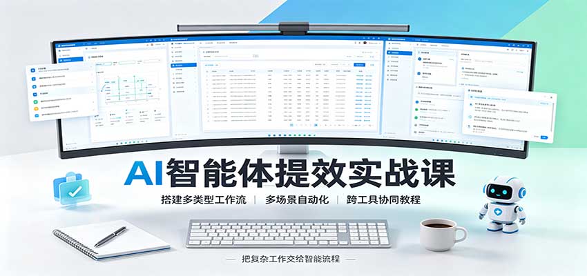 AI智能体提效实战课：搭建多类型工作流，多场景自动化，跨工具协同教程-777网创网
