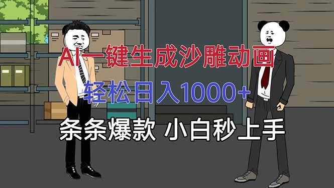 （16191期）AI一键生成沙雕动画，轻松日入1000+，条条爆款，小白秒上手-777网创网