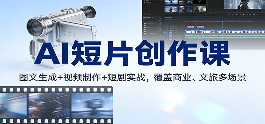 AI短片创作课:图文生成+ 视频制作+短剧实战,覆盖商业、 文旅多场景 AI短片创作课:图文生成+ 视频制作+短剧实战,覆盖商业、 文旅多场景