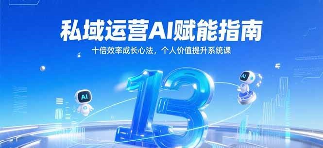 私域运营AI赋能指南,十倍效率成长心法,个人价值提升系统课-777网创网
