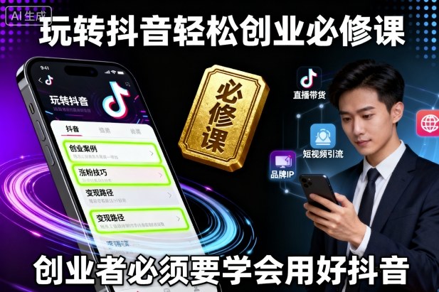 玩转抖音轻松创业必修课，创业者必须要学会用好抖音-777网创网