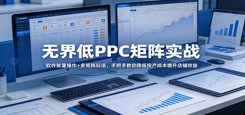 无界低PPC矩阵实战：软件批量操作+多矩阵玩法，手把手教你降低投产成本提升店铺效益-777网创网