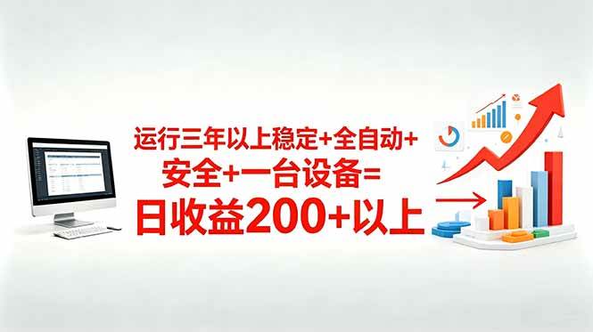 （18773期）三年以上稳定+全自动+安全+一台设备=日收益200+-777网创网