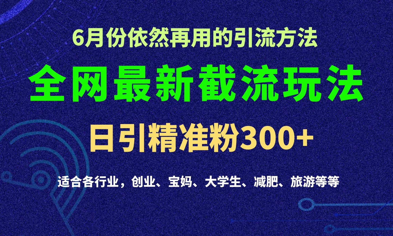 2024全网最新截留玩法，每日引流突破300+-777网创网