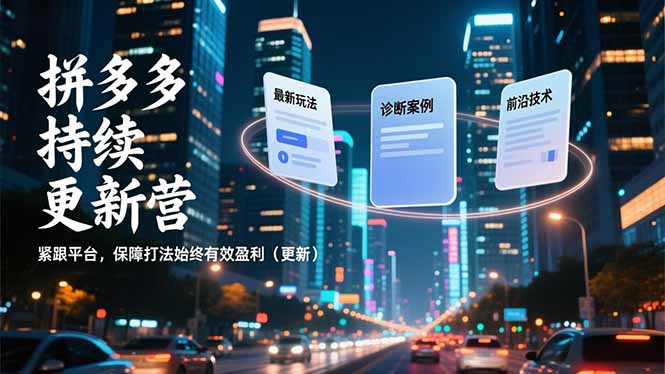 拼多多持续更新营，最新玩法、诊断案例、前沿技术，紧跟平台，保障打法始终有效盈利(更新-777网创网
