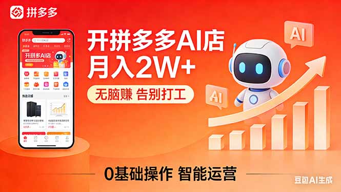 开一家拼多多AI店,月入2W+,无脑赚,告别打工,附SOP手册-777网创网