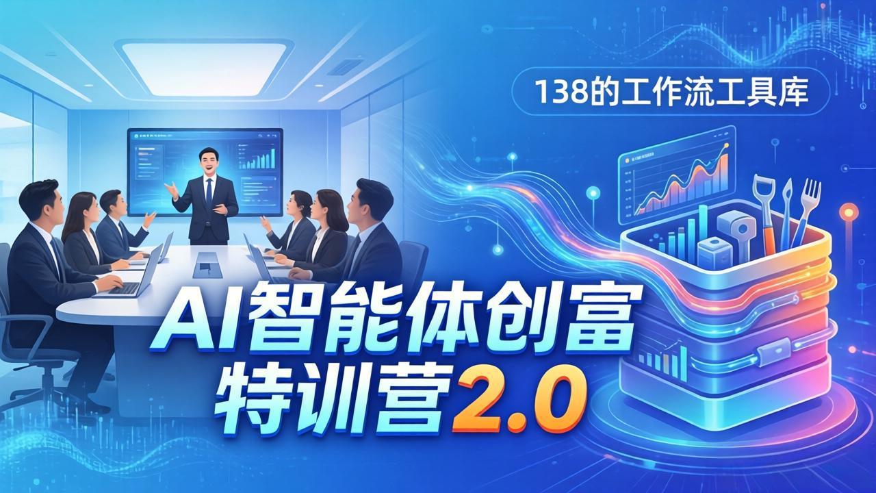 AI智能体创富训练营2.0：3天闭门直播+视频课+工具库，从0到1搭建智能体附138个工作流-777网创网
