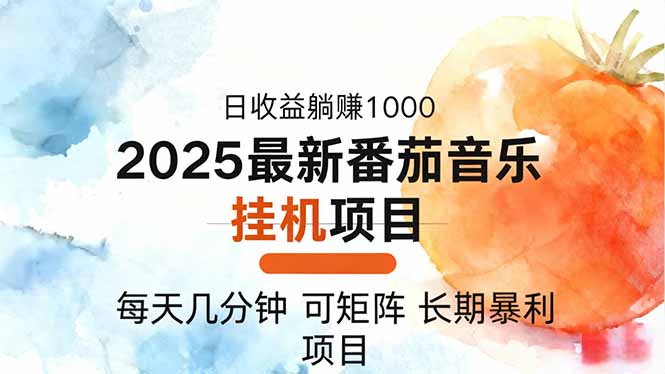 2025年最新番茄音乐人挂机项目,每天几分钟,月入1000+,可矩阵,一台…-777网创网