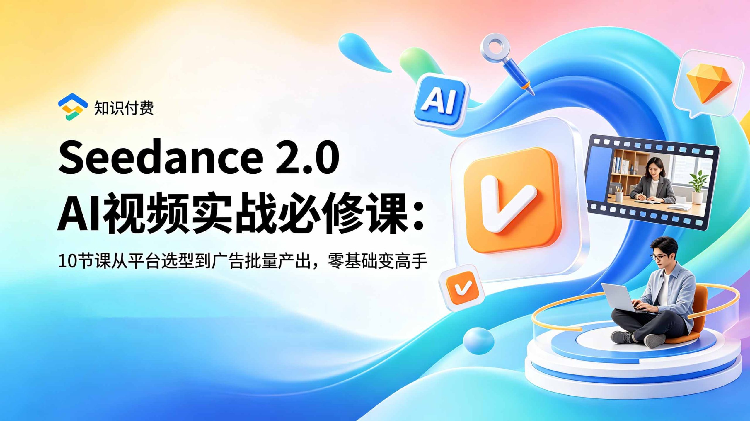 Seedance 2.0 AI视频实战必修课:10节课从平台选型到广告批量产出,零基础变高手-777网创网