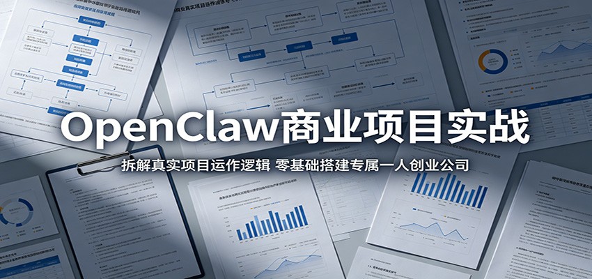 OpenClaw商业项目实战：拆解真实项目运作逻辑，零基础搭建专属一人创业公司-777网创网