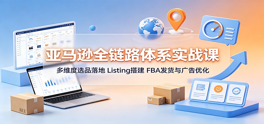 亚马逊全链路体系实战课：多维度选品落地，Listing搭建，FBA发货与广告优化-777网创网