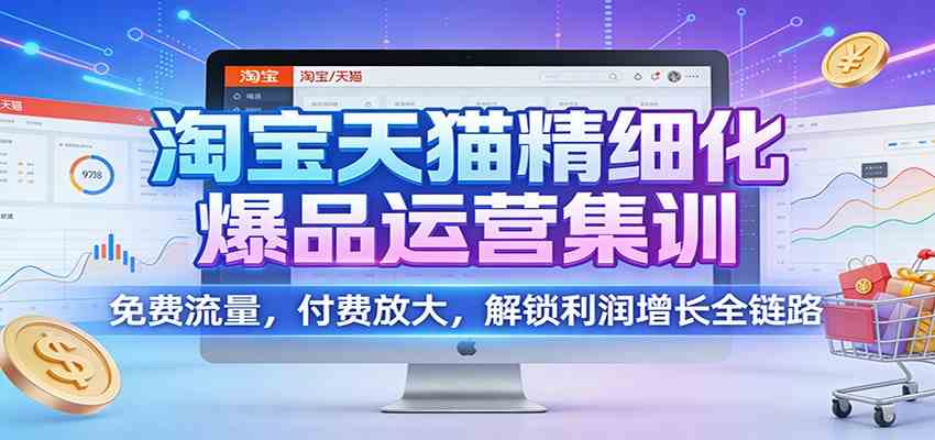 淘宝天猫精细化爆品运营集训:免费流量,付费放大,解锁利润增长全链路 淘宝天猫精细化爆品运营集训:免费流量,付费放大,解锁利润增长全链路
