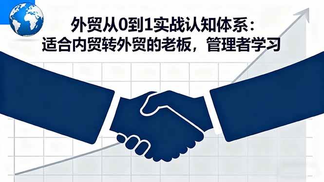 （16297期）外贸从0到1实战认知体系：适合内贸转外贸的老板，管理者学习-777网创网